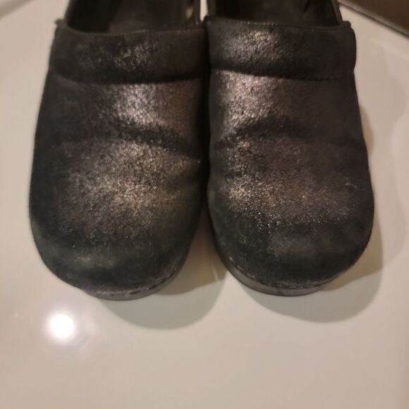 Dansko 36 Black Glitter Leather Clogs Professional - Picture 8 of 8